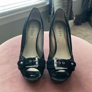 Guess Suede Peeptoe Heel
